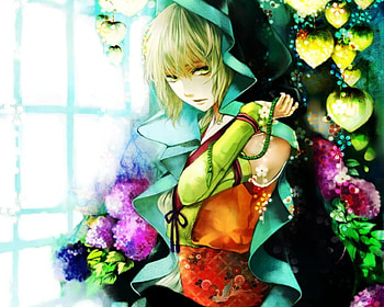 The Blonde, cute, dress, beauty, nice, lady, abstract, flower, maiden, short hair, female, sexy, sweet, yellow eye, hot, girl, beautiful, woman, anime girl, anime, pretty, women HD wallpaper