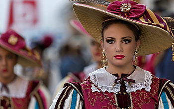 Brasil carnival, vicente concha, hat, red, pink, girl, woman HD wallpaper