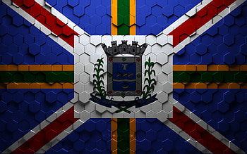 Flag of Governador Valadares, honeycomb art, Governador Valadares hexagons flag, Governador Valadares 3d hexagons art, Governador Valadares flag HD wallpaper