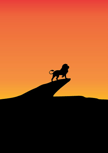 Art, Vector, Silhouette, Break, Precipice, Lion HD phone wallpaper