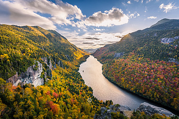River Mountains Fall Clouds Tree , mountains, clouds, nature, trees, autumn HD wallpaper