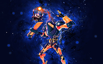 Mechaglow Zyg Choppy, , blue neon lights, Fortnite Battle Royale, Fortnite characters, Mechaglow Zyg Choppy Skin, Fortnite, Mechaglow Zyg Choppy Fortnite HD wallpaper