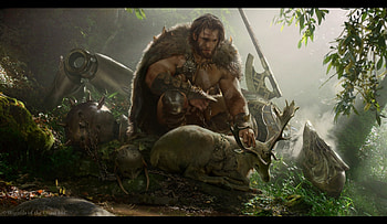 Garruk, brx rigney, brad rigney, fantasy, art, man, deer, forest HD wallpaper