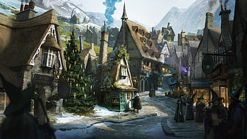 Concept Art: Hogsmeade, video game, Hogwarts Legacy HD wallpaper