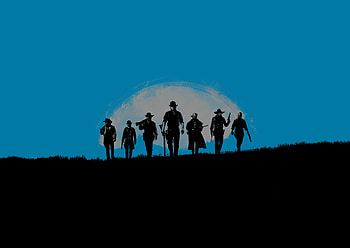 Red Dead Redemption 2, blue, poster, artwork, minimal HD wallpaper