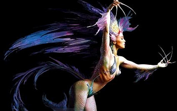 flying, blue wings, feet, hair HD wallpaper