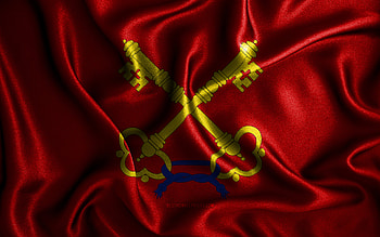Comtat Venaissin flag, , silk wavy flags, french provinces, Flag of Comtat Venaissin, fabric flags, Day of Comtat Venaissin, 3D art, Comtat Venaissin, Europe, Provinces of France, Comtat Venaissin 3D flag, France HD wallpaper
