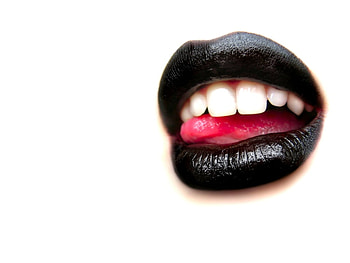 Mouth, white, black, red, lips, tongue, woman HD wallpaper
