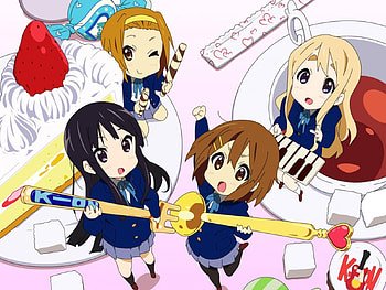 K-On!, ritsu, yui, dessert, mio, chibi, anime, tsumugi, snacks, k-on HD wallpaper