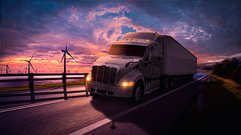 High speed Truck, Truck, Road, Sunset HD wallpaper
