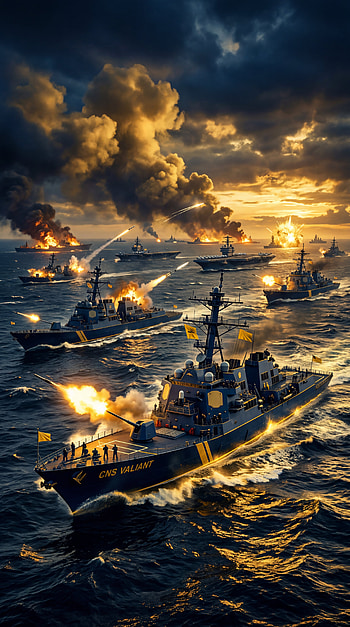Valiant Armada | Battlefleet Dawn | Sea War: Tide of Fire, Warship HD phone wallpaper