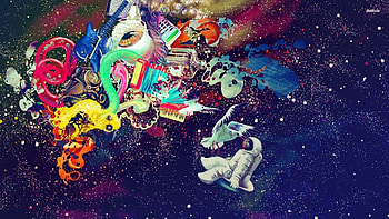 Rainbow Astronaut (page 2) - Pics about space HD wallpaper