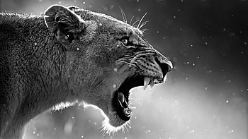 Lion Roaring, lion, animals, roar, forest, king HD wallpaper