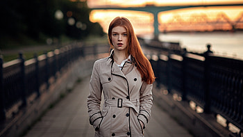 Confident, red head, woman, outdoor, portrait HD wallpaper