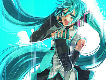 Hatsune Miku, awesome, tears, artistic, nice, hatsune, aqua eyes, white, art, twintail, girl, headset, singer, aqua, anime, pretty, drawing, virtual, blue, black, song, heads, cute, vocaloid, beauty, miku, music, painting, abstract, vocaloids, crying, program, skirt, beautiful, diva, tie, aqua hair, cool, clouds, sky, idol, micro HD wallpaper