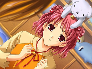 Coco Yagami, dog, anime girl, anime, red, ever 17 HD wallpaper
