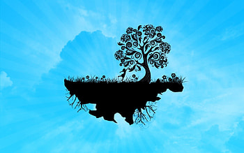 Dance, Vector, Wood, Tree, Girl, Island, Mood HD wallpaper
