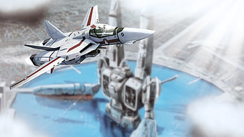 Rick flying cover for the SDF1, sdf1, robotech, macross, valkyrie, veritech HD wallpaper