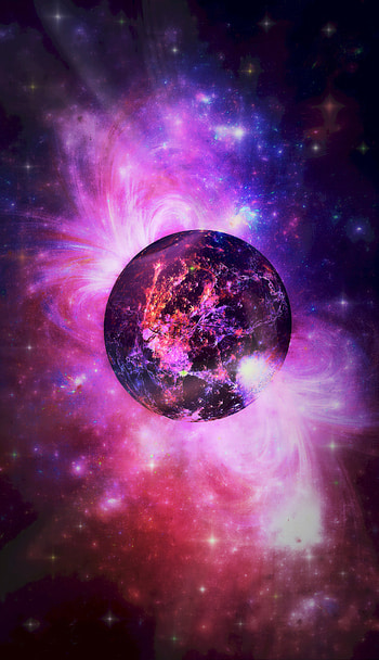 Universe, Lines, Stains, Spots, Ball, Planet, Colorful, Colourful HD phone wallpaper
