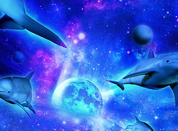 Mystical Dolphins, DOLPHINS, ART, BEAUTY, ABSTRACT HD wallpaper