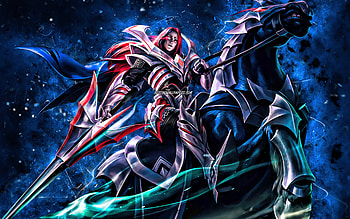 Phantom Knight Leomord, , blue neon lights, Mobile Legends, creative, Legend Skin, Leomord Montage, The Phantom Knight, Leomord Phantom Knight, Leomord Montage Mobile Legends HD wallpaper