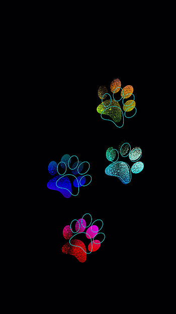 Glowing paw prints, paw prints HD phone wallpaper