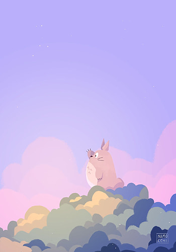 ؁️Studio Ghibli☁️. Ghibli artwork, Ghibli art, Totoro art, Kawaii Aesthetic Totoro HD phone wallpaper