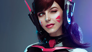Dva From Overwatch Cosplay, dva-overwatch, overwatch, games, cosplay, behance, artist, graphy, girls HD wallpaper