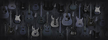 Dual monitor , electric and acoustic guitars HD wallpaper