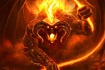 Barlog of Morgoth, Gandalf vs. Balrog HD wallpaper