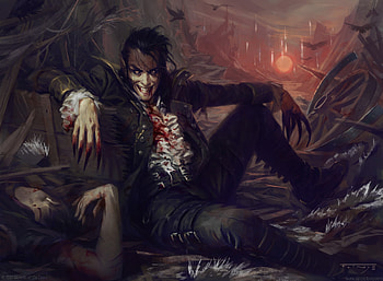 Arrogant outlaw, art, vampire, man, fantasy, aurore folny, dark HD wallpaper