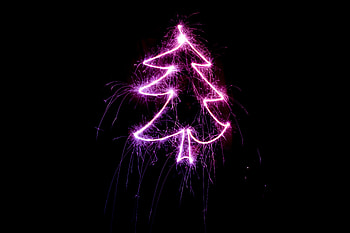 Holidays, Art, Shine, Light, Sparks, Christmas Tree HD wallpaper