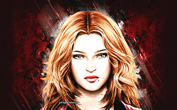 Rangiku Matsumoto, Bleach, portrait, red stone background, anime characters, Rangiku Matsumoto Bleach, Matsumoto Rangiku, grunge art HD wallpaper