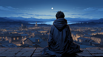 Evening Solace City From Afar, alone, artist, artwork, digital-art HD wallpaper