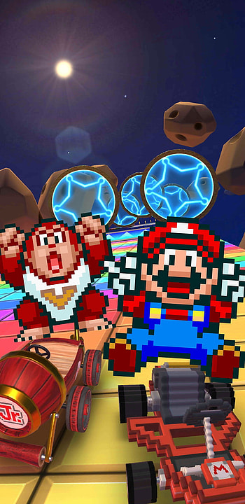 Super Mario Kart Tour, Nintendo, Retro HD phone wallpaper