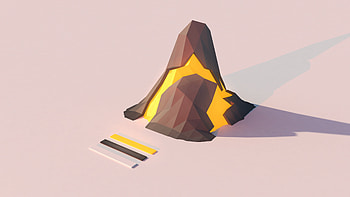 Volcano Lowpoly , volcano, low-poly, artist, artwork, digital-art HD wallpaper