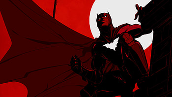 Batman Red Dark Theme, batman, superheroes, artwork, artist, artstation HD wallpaper