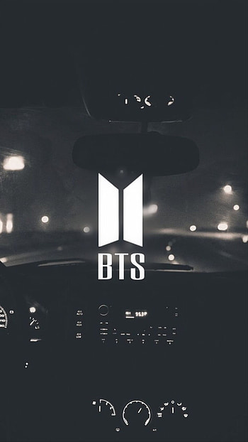 Bts Logo, Car Background, car, background, bts, logo HD phone wallpaper