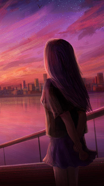 Missing Something, evening, bridge, Anime, anime sunset HD phone wallpaper