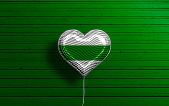 I Love Groningen, , realistic balloons, green wooden background, Day of Groningen, dutch cities, flag of Groningen, Netherlands, balloon with flag, Groningen flag, Groningen HD wallpaper