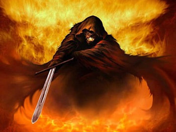 HELL MONSTER, sword, fire, demon HD wallpaper