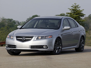 Auto, Nature, Trees, Sky, Acura, Cars, Asphalt, Front View, Style, Akura, Tl, 2007, Silver Metallic HD wallpaper