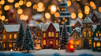 Magical Christmas Town - Ultra, christmas town, Christmas, holiday decorations, snowy landscape HD wallpaper