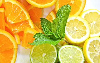 Fruits, Food, Background, Lemons, Oranges HD wallpaper