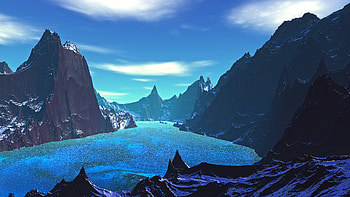 Lake Blue Landscape Artistic, lake, landscape, artist HD wallpaper
