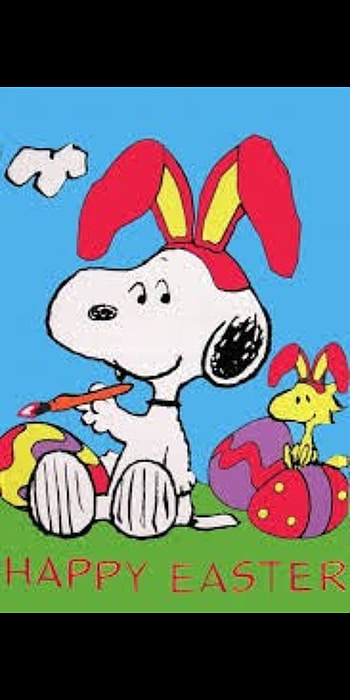 Happy easter snoopy, ears, woodstock, bunny, holiday HD phone wallpaper