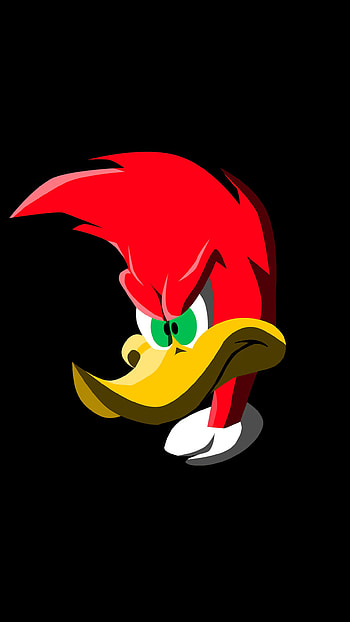 Woody Woodpecker, Minimalistic , Funny cartoon, Colorful background HD phone wallpaper