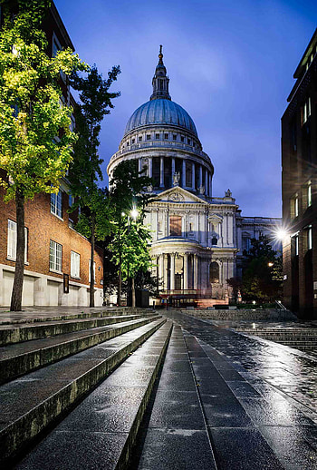 St. Paul's Cathedral, Exterior architecture, Night view, London city HD phone wallpaper