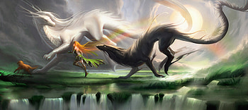 Running With Spirtis , artist, artwork, digital-art, deviantart, creature HD wallpaper