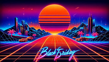 Black Friday Retro Neon Sunset, black friday, retro, neon HD wallpaper